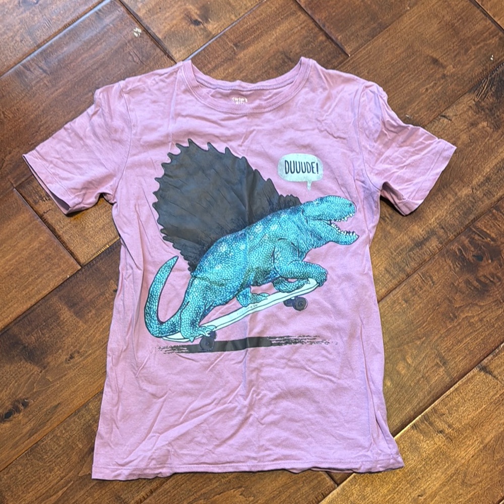 Carter's Pink and Blue Dinosaur Graphic Short Sleeve Tee